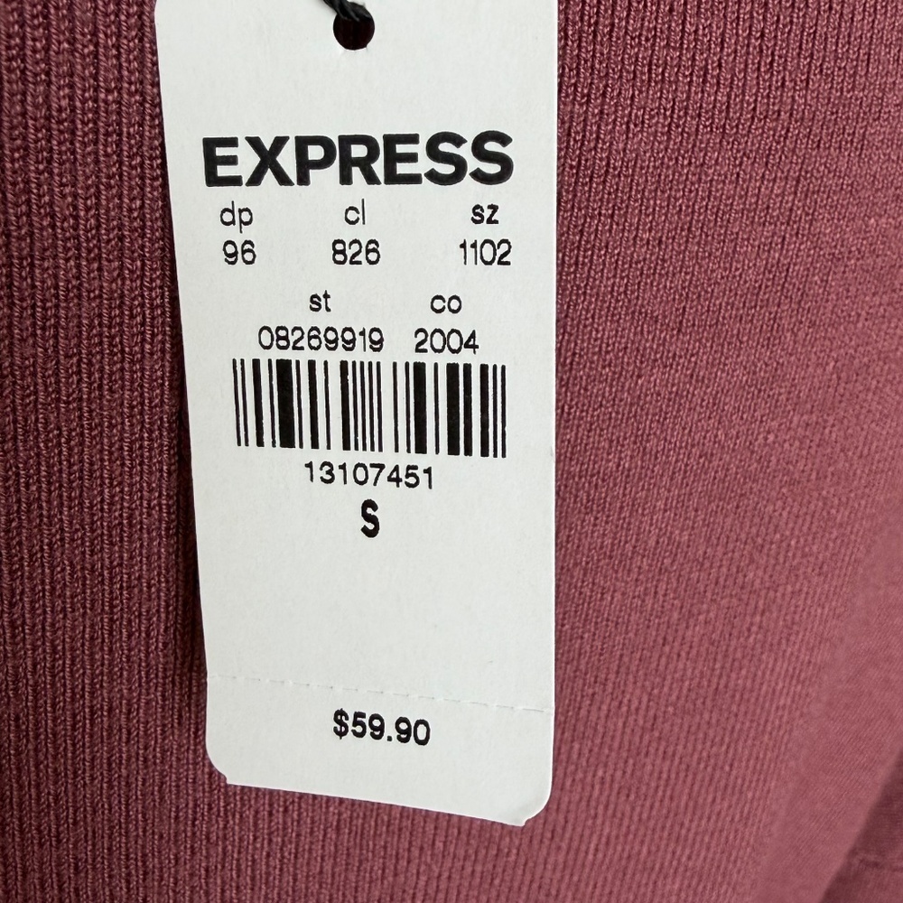 Express Dusty Rose Boat Neck Sweater With Corset Lace-up Detail Size Small NWT - Picture 4 of 5